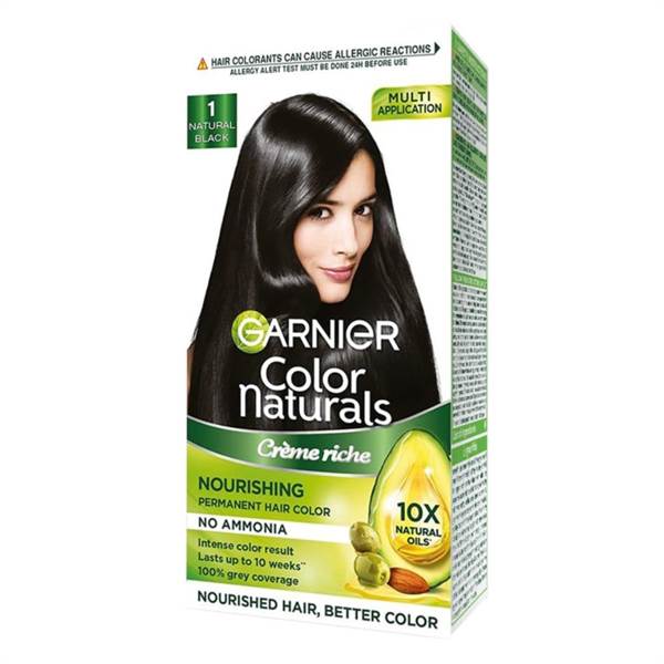 Garnier Color Naturals Creme hair color, Shade 1 Natural Black, 70ml + 60g